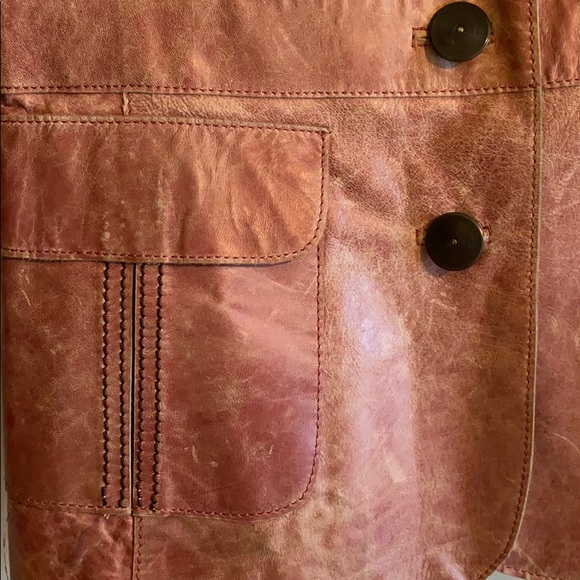 Pink Distressed Leather Jacket - Picture 3 of 3